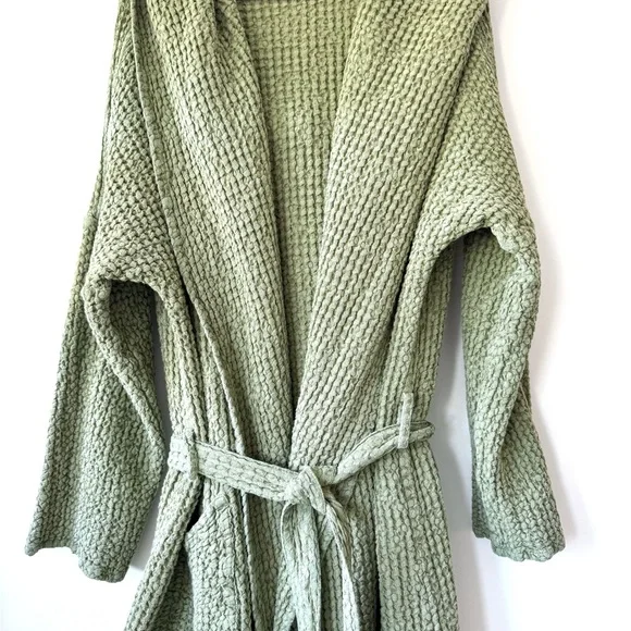Forest Linen Like-New Men’s Waffle Knit Robe L/XL - Picture 7 of 14
